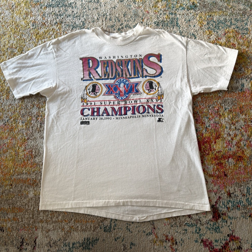 Vintage Hanes Heavyweight Washington Redskins Super Bowl Champions 1992 Shirt XL